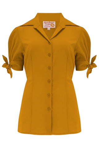 The "Jane" Blouse in Solid Mustard, True & Authentic 1950s Vintage Style - CC41, Goodwood Revival, Twinwood Festival, Viva Las Vegas Rockabilly Weekend Rock n Romance Rock n Romance