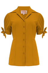 The "Jane" Blouse in Solid Mustard, True & Authentic 1950s Vintage Style