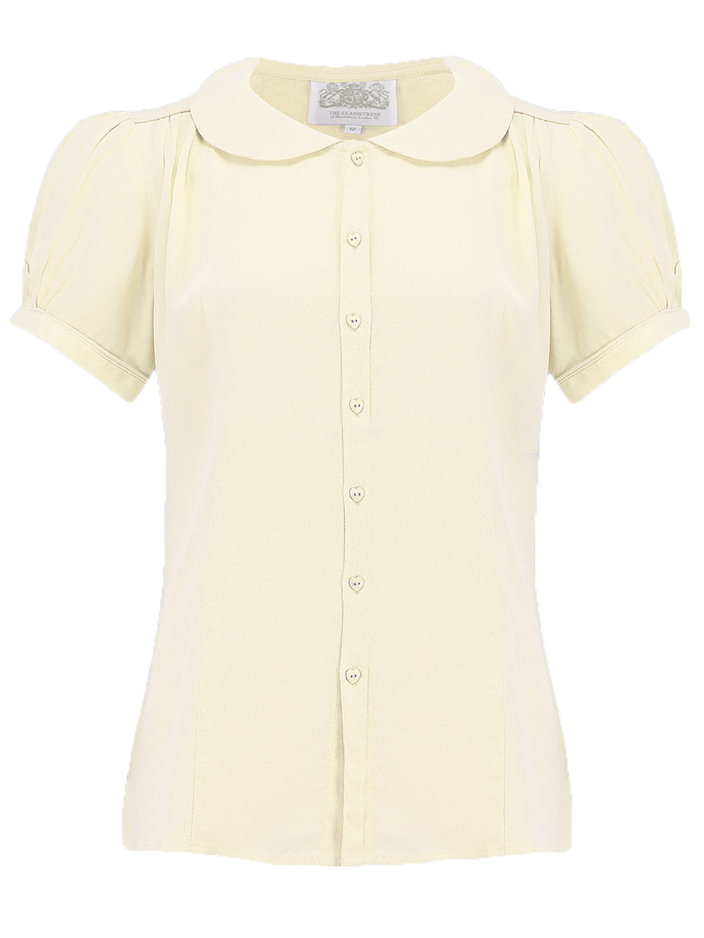 "Jive" Short Sleeve Blouse in Cream, Classic 1940s Vintage Inspired Style - True and authentic vintage style clothing, inspired by the Classic styles of CC41 , WW2 and the fun 1950s RocknRoll era, for everyday wear plus events like Goodwood Revival, Twinwood Festival and Viva Las Vegas Rockabilly Weekend Rock n Romance The Seamstress Of Bloomsbury