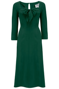 Joyce 1940s Day Dress in Hampton Green , Authentic true vintage style - True and authentic vintage style clothing, inspired by the Classic styles of CC41 , WW2 and the fun 1950s RocknRoll era, for everyday wear plus events like Goodwood Revival, Twinwood Festival and Viva Las Vegas Rockabilly Weekend Rock n Romance The Seamstress Of Bloomsbury