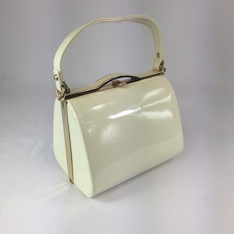 Vintage Inspired Lilly Hand Bag In plain cream - True and authentic vintage style clothing, inspired by the Classic styles of CC41 , WW2 and the fun 1950s RocknRoll era, for everyday wear plus events like Goodwood Revival, Twinwood Festival and Viva Las Vegas Rockabilly Weekend Rock n Romance Classic Bags In Bloom