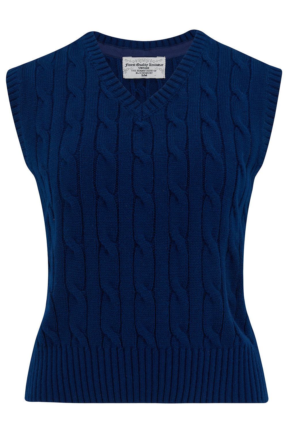 Cable Knit Slipover in French Navy, Stunning 1940s True Vintage Style - True and authentic vintage style clothing, inspired by the Classic styles of CC41 , WW2 and the fun 1950s RocknRoll era, for everyday wear plus events like Goodwood Revival, Twinwood Festival and Viva Las Vegas Rockabilly Weekend Rock n Romance The Seamstress Of Bloomsbury