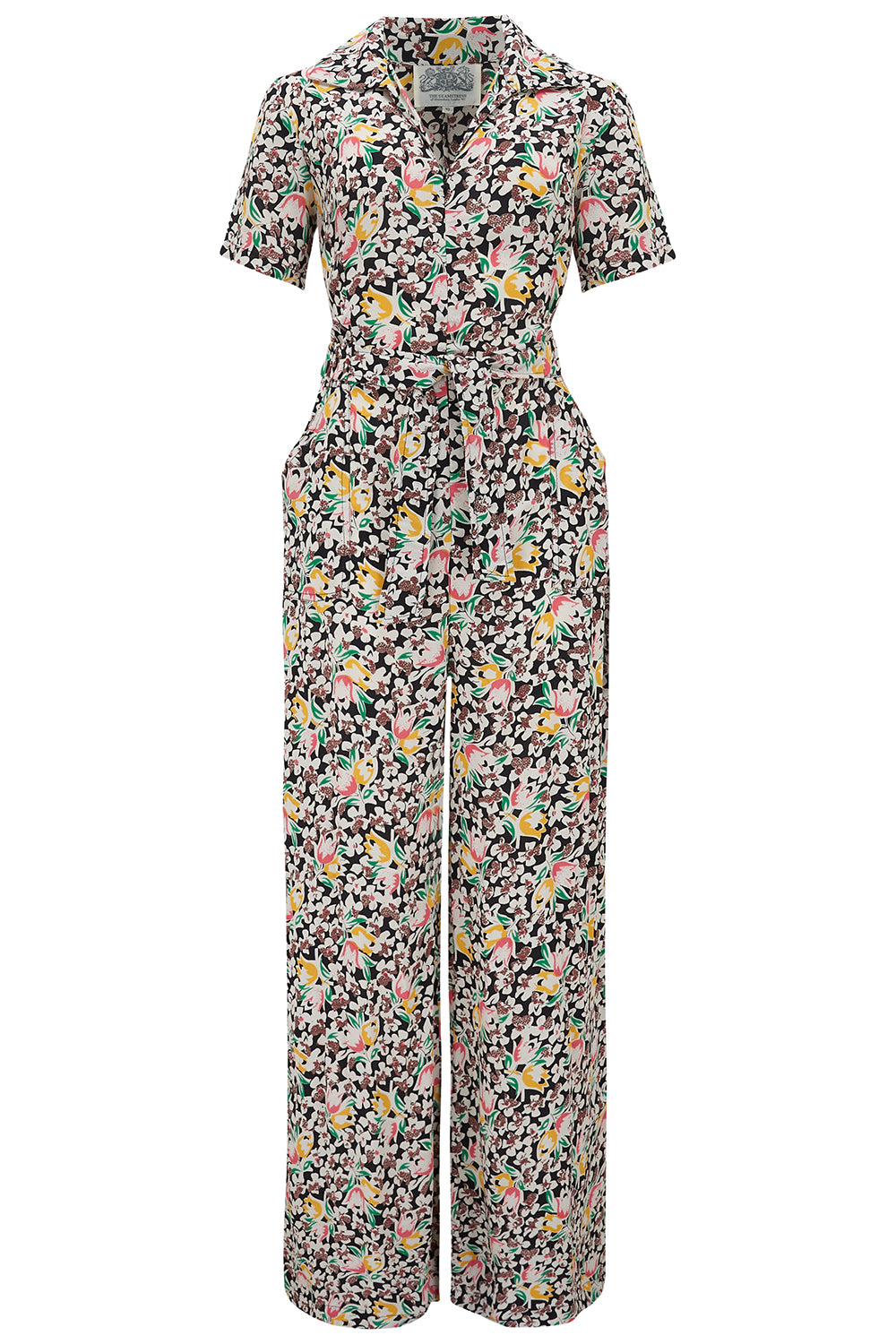 "Lauren" Siren Jump Suit in Tulip Print by The Seamstress of Bloomsbury, Classic 1940s True Vintage Style - True and authentic vintage style clothing, inspired by the Classic styles of CC41 , WW2 and the fun 1950s RocknRoll era, for everyday wear plus events like Goodwood Revival, Twinwood Festival and Viva Las Vegas Rockabilly Weekend Rock n Romance The Seamstress Of Bloomsbury