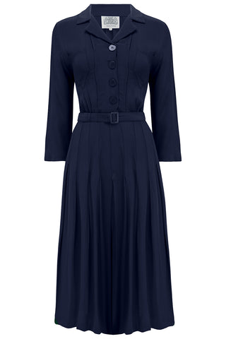 Lucille shirt dress CC41 in Mustard Yellow, Classic 1940s True Vintage Style By The Seamstress of Bloomsbury