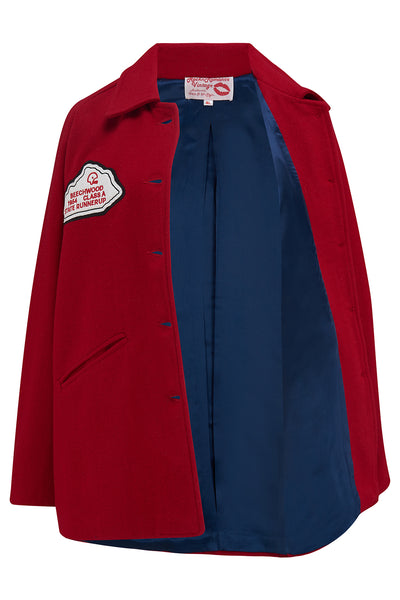 The "1954 Mob Jacket" in Classic Red, 100% Wool, Authentic Vintage Style - CC41, Goodwood Revival, Twinwood Festival, Viva Las Vegas Rockabilly Weekend Rock n Romance Rock n Romance