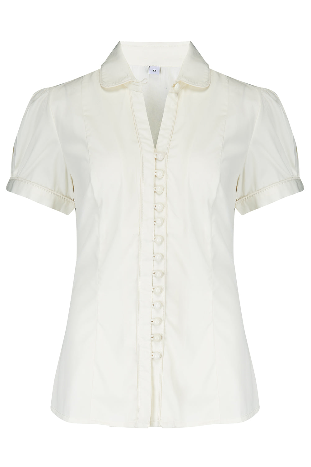 The "Margot" Blouse in Antique White, True & Classic Easy To Wear Vintage Style - True and authentic vintage style clothing, inspired by the Classic styles of CC41 , WW2 and the fun 1950s RocknRoll era, for everyday wear plus events like Goodwood Revival, Twinwood Festival and Viva Las Vegas Rockabilly Weekend Rock n Romance Rock n Romance