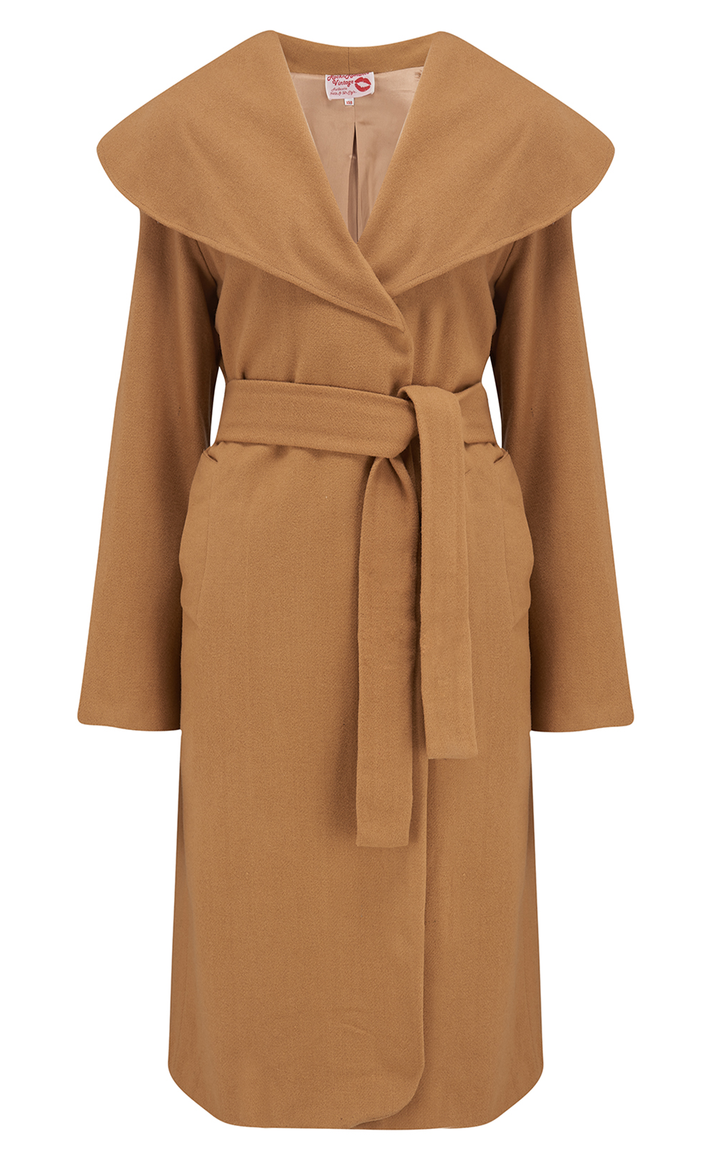 The "Monroe" Wrap Coat in Classic Camel.. True & Authentic Late 1940s, Early 50s Vintage Style - True and authentic vintage style clothing, inspired by the Classic styles of CC41 , WW2 and the fun 1950s RocknRoll era, for everyday wear plus events like Goodwood Revival, Twinwood Festival and Viva Las Vegas Rockabilly Weekend Rock n Romance Rock n Romance