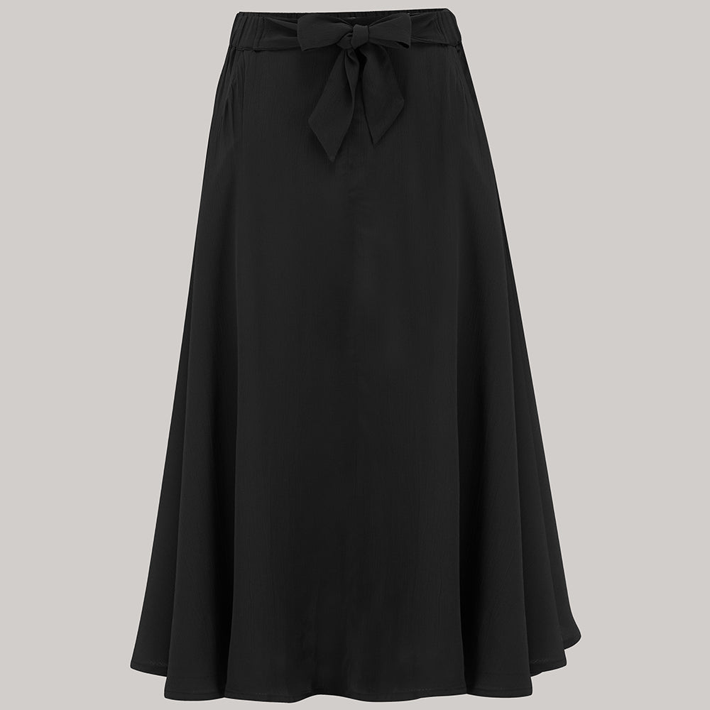 Patricia swing skirt in Solid Black Classic & Authentic Vintage 1940s Style - CC41, Goodwood Revival, Twinwood Festival, Viva Las Vegas Rockabilly Weekend Rock n Romance The Seamstress Of Bloomsbury