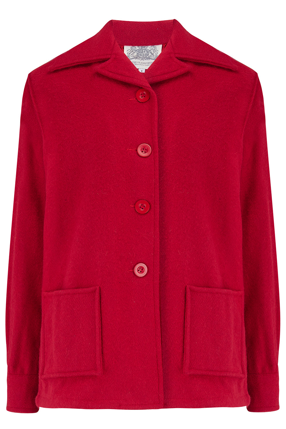 "Pearl" Pendleton 49er Style Wool Jacket in 40s Red by The Seamstress Of Bloomsbury, Classic & Authentic 1940s Vintage Style - True and authentic vintage style clothing, inspired by the Classic styles of CC41 , WW2 and the fun 1950s RocknRoll era, for everyday wear plus events like Goodwood Revival, Twinwood Festival and Viva Las Vegas Rockabilly Weekend Rock n Romance The Seamstress Of Bloomsbury