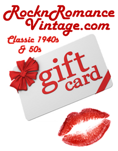 Gift Card to Spend at RocknRomanceVintage.com - CC41, Goodwood Revival, Twinwood Festival, Viva Las Vegas Rockabilly Weekend Rock n Romance Rock n Romance