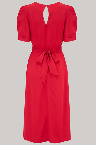 Shelly Dress in 40s Red, A Classic 1940s Inspired wiggle dress, True Vintage Style - CC41, Goodwood Revival, Twinwood Festival, Viva Las Vegas Rockabilly Weekend Rock n Romance The Seamstress of Bloomsbury