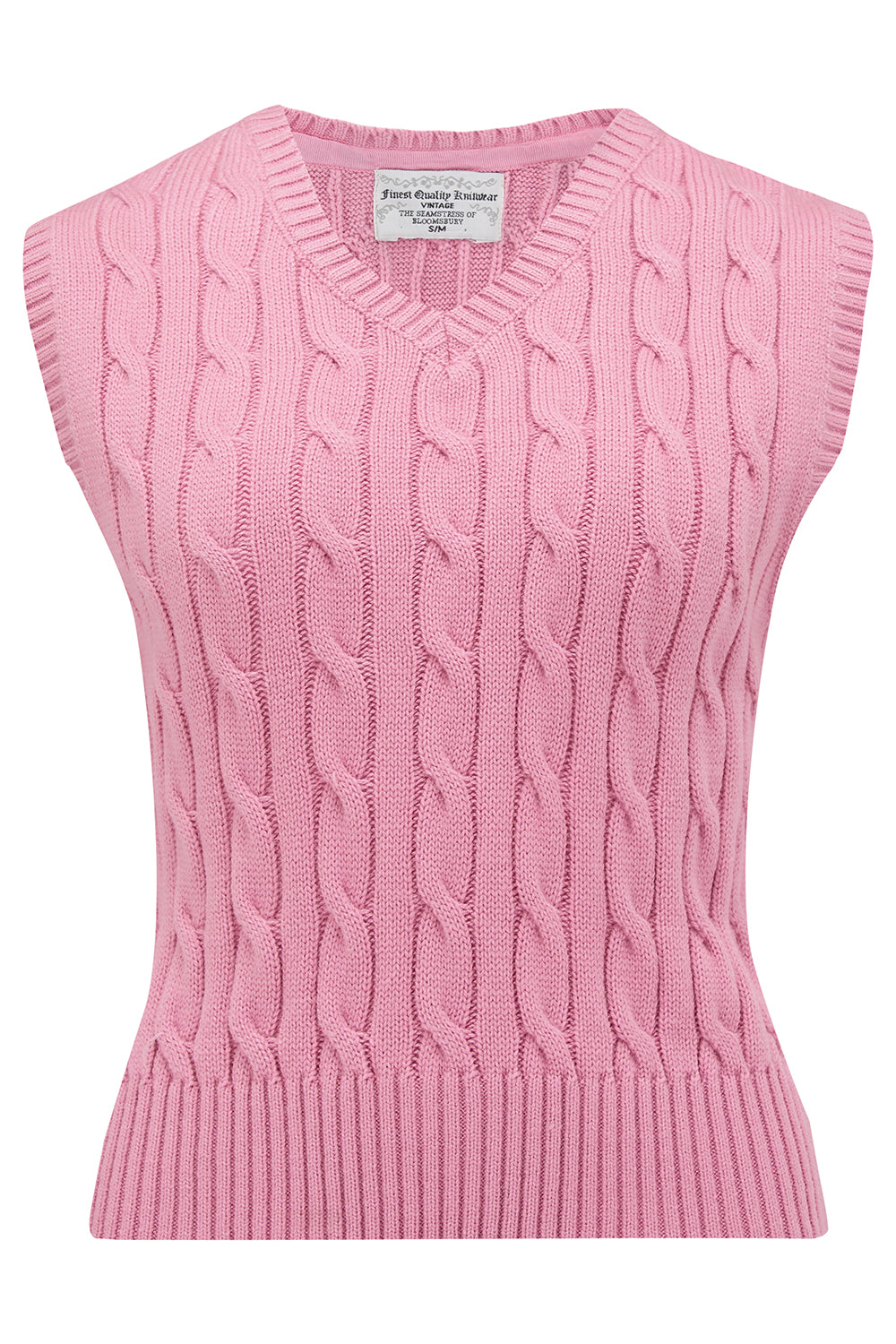 Cable Knit Slipover in Pink Lemonade, Stunning 1940s True Vintage Style - True and authentic vintage style clothing, inspired by the Classic styles of CC41 , WW2 and the fun 1950s RocknRoll era, for everyday wear plus events like Goodwood Revival, Twinwood Festival and Viva Las Vegas Rockabilly Weekend Rock n Romance The Seamstress Of Bloomsbury