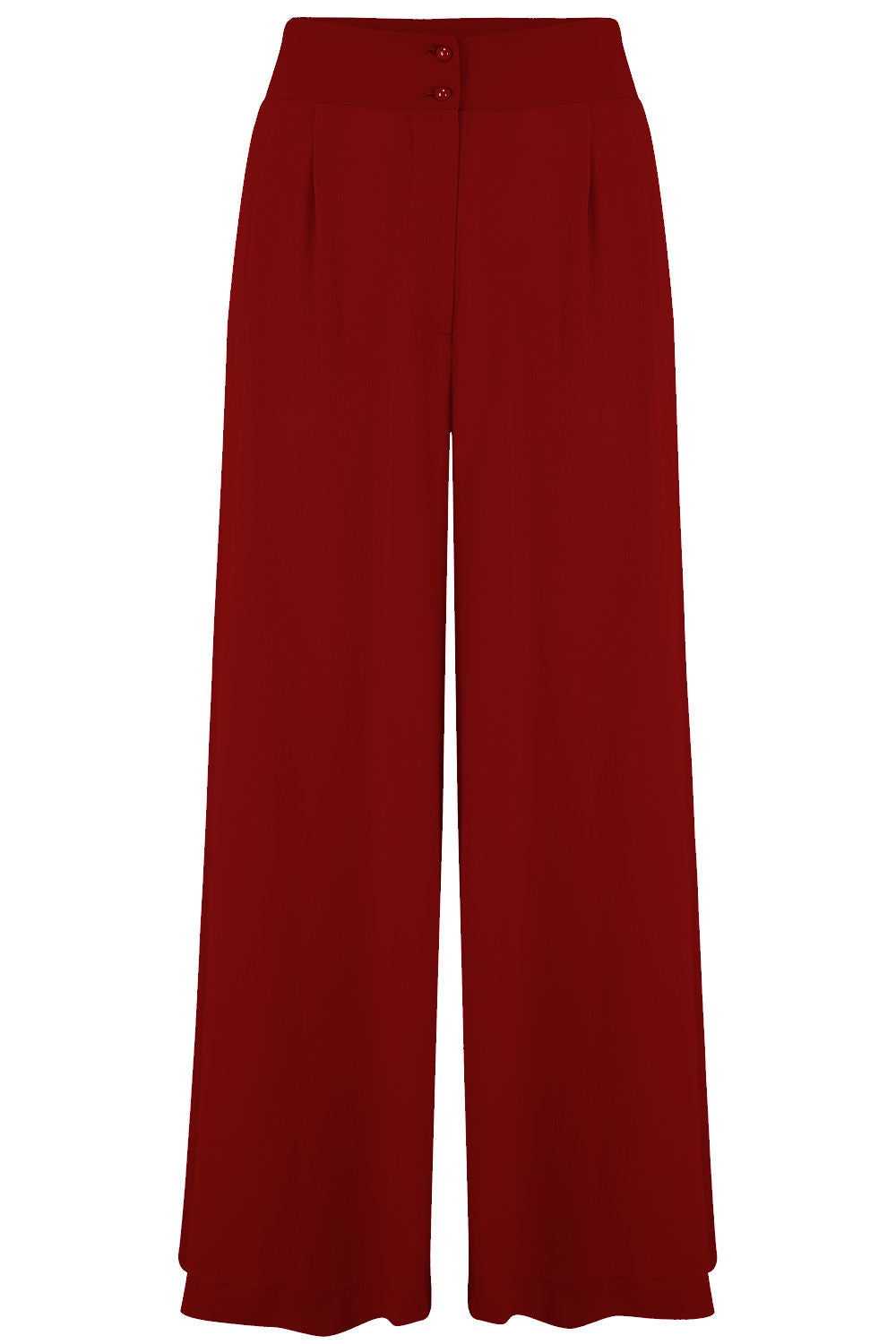 The "Sophia" Palazzo Wide Leg Trousers in Wine, Easy To Wear Vintage Inspired Style - True and authentic vintage style clothing, inspired by the Classic styles of CC41 , WW2 and the fun 1950s RocknRoll era, for everyday wear plus events like Goodwood Revival, Twinwood Festival and Viva Las Vegas Rockabilly Weekend Rock n Romance Rock n Romance
