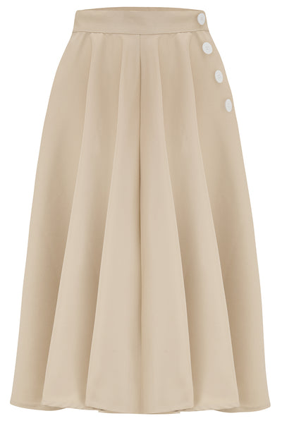 "Sylvia" Tailored Skirt in Stone , Classic & Authentic 1940s Vintage Inspired Style - CC41, Goodwood Revival, Twinwood Festival, Viva Las Vegas Rockabilly Weekend Rock n Romance The Seamstress Of Bloomsbury