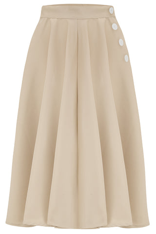 "Sylvia" Tailored Skirt in Stone , Classic & Authentic 1940s Vintage Inspired Style - CC41, Goodwood Revival, Twinwood Festival, Viva Las Vegas Rockabilly Weekend Rock n Romance The Seamstress Of Bloomsbury