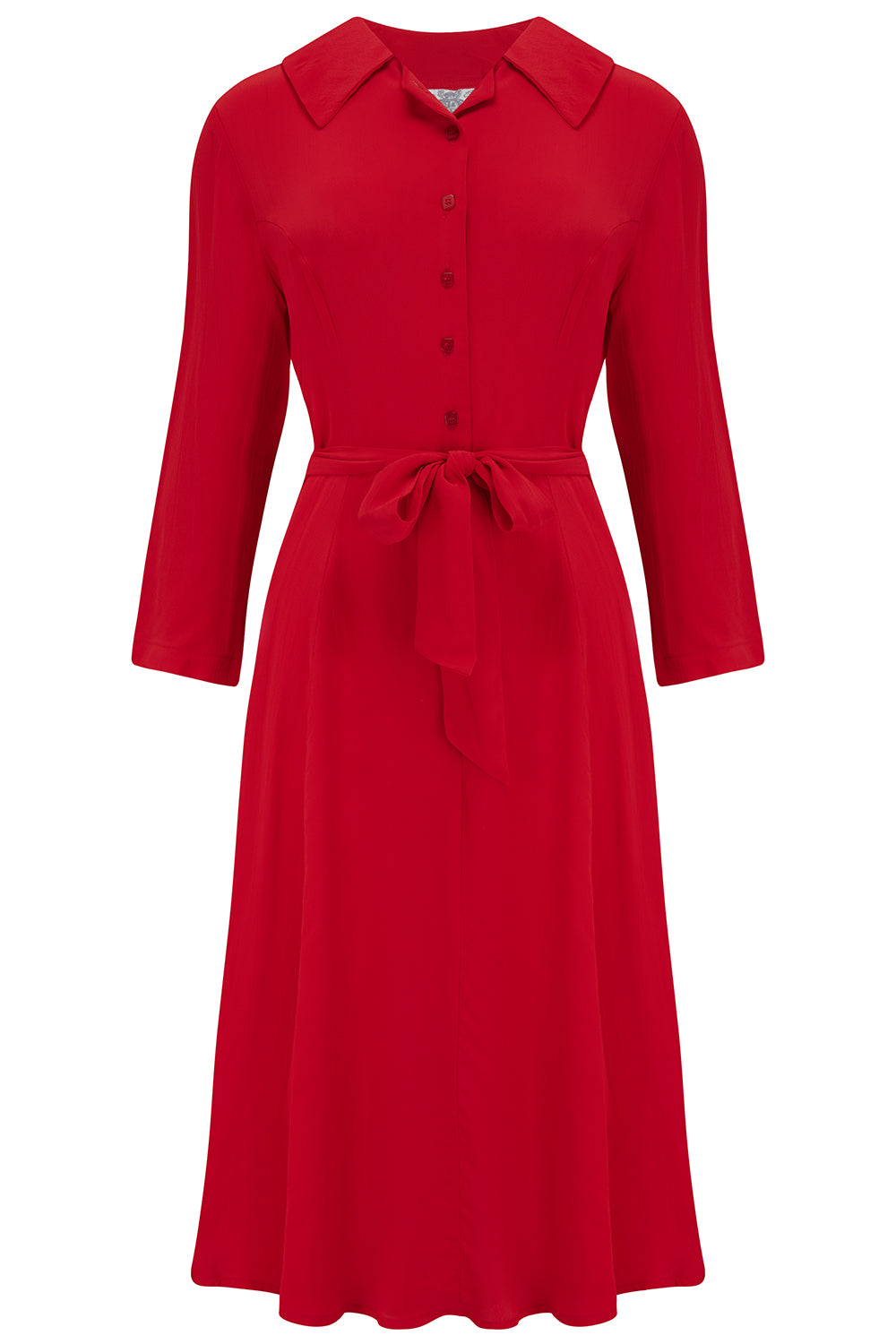 Violet dress in Red , A Classic 1940s Inspired Day dress, True Vintage Style - True and authentic vintage style clothing, inspired by the Classic styles of CC41 , WW2 and the fun 1950s RocknRoll era, for everyday wear plus events like Goodwood Revival, Twinwood Festival and Viva Las Vegas Rockabilly Weekend Rock n Romance The Seamstress of Bloomsbury
