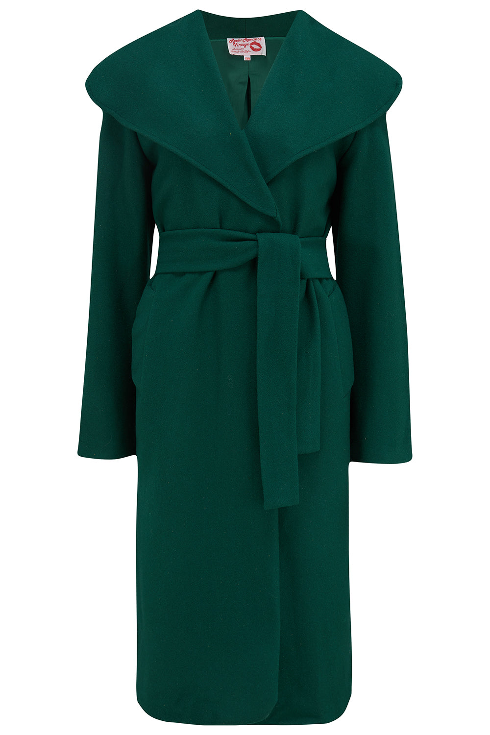 The "Monroe" Wrap Coat in Classic Green.. True & Authentic Late 1940s, Early 50s Vintage Style - True and authentic vintage style clothing, inspired by the Classic styles of CC41 , WW2 and the fun 1950s RocknRoll era, for everyday wear plus events like Goodwood Revival, Twinwood Festival and Viva Las Vegas Rockabilly Weekend Rock n Romance Rock n Romance