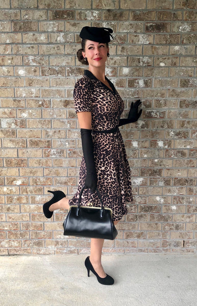 The "Charlene" Shirtwaister Dress in Leopard Print, True 1950s Vintage Style - CC41, Goodwood Revival, Twinwood Festival, Viva Las Vegas Rockabilly Weekend Rock n Romance Rock n Romance