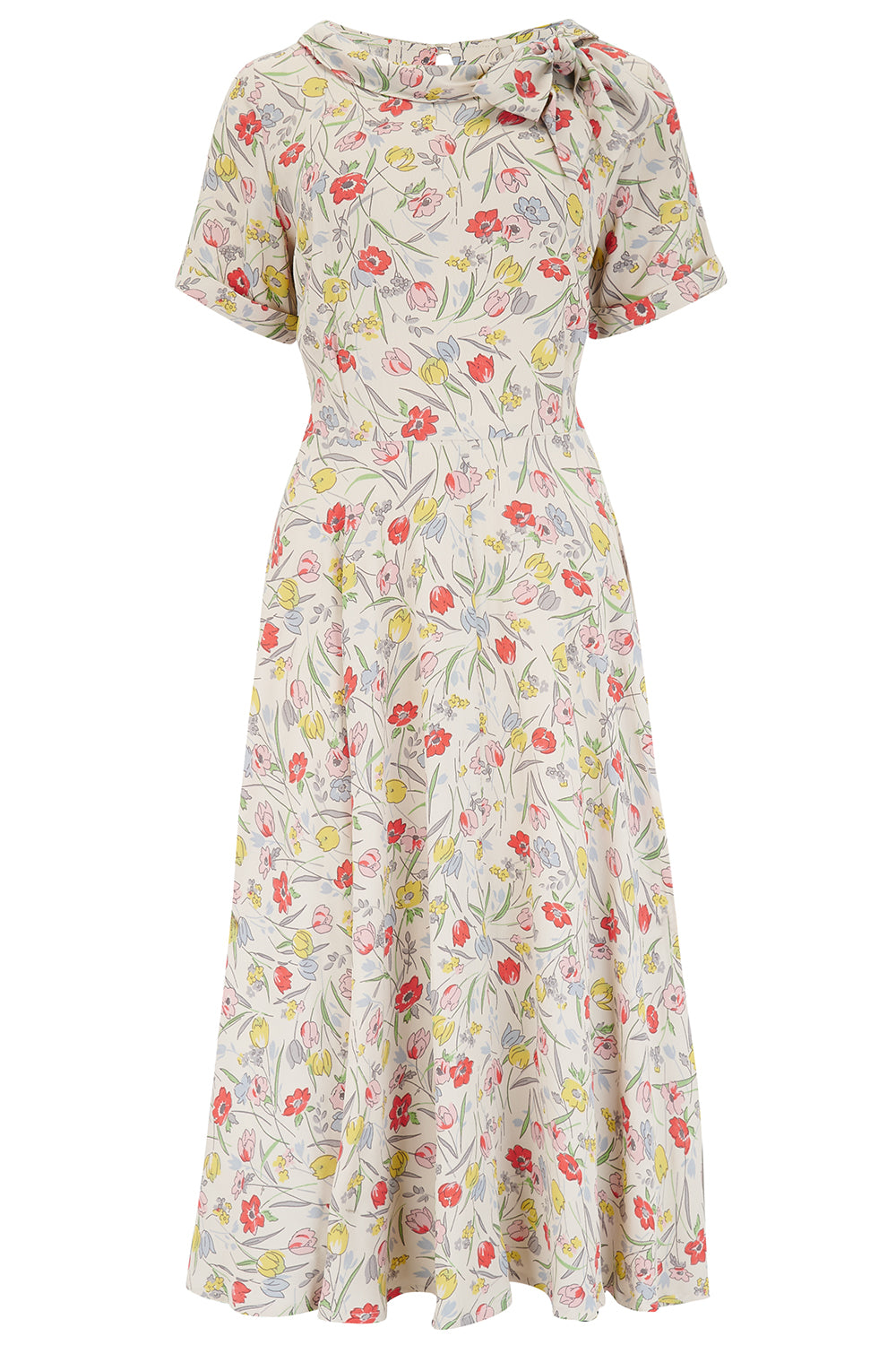 Cindy Dress in Poppy Print by The Seamstress Of Bloomsbury, Classic 1940s Vintage Inspired Style - True and authentic vintage style clothing, inspired by the Classic styles of CC41 , WW2 and the fun 1950s RocknRoll era, for everyday wear plus events like Goodwood Revival, Twinwood Festival and Viva Las Vegas Rockabilly Weekend Rock n Romance The Seamstress Of Bloomsbury