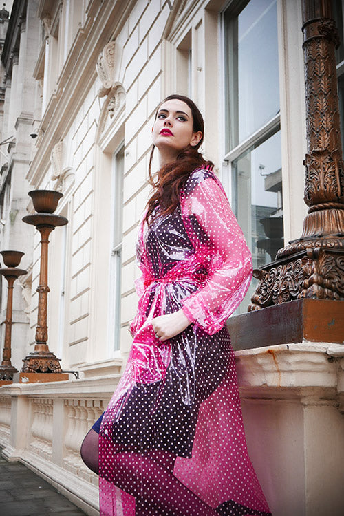 Pink Ladies Clear Rain Mac F&F Girls Clear Raincoat Transparent