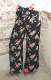"Winnie" Wide Leg Loose Fit Trousers in Mayflower Print, Classic 1940s Vintage Style - True and authentic vintage style clothing, inspired by the Classic styles of CC41 , WW2 and the fun 1950s RocknRoll era, for everyday wear plus events like Goodwood Revival, Twinwood Festival and Viva Las Vegas Rockabilly Weekend Rock n Romance The Seamstress Of Bloomsbury