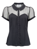 "Florance" Evening Blouse in Black with Net, Authentic 1940s Vintage Style - True and authentic vintage style clothing, inspired by the Classic styles of CC41 , WW2 and the fun 1950s RocknRoll era, for everyday wear plus events like Goodwood Revival, Twinwood Festival and Viva Las Vegas Rockabilly Weekend Rock n Romance The Seamstress Of Bloomsbury