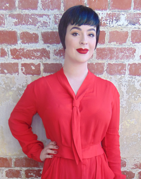 "Bonnie" Long Sleeve Blouse in Red, Classic 1940s Vintage Inspired Style - CC41, Goodwood Revival, Twinwood Festival, Viva Las Vegas Rockabilly Weekend Rock n Romance The Seamstress Of Bloomsbury