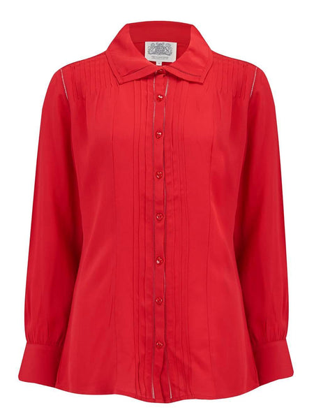 "Alice" Blouse in Red, Authentic & Classic 1940s Vintage Inspired Style - CC41, Goodwood Revival, Twinwood Festival, Viva Las Vegas Rockabilly Weekend Rock n Romance The Seamstress Of Bloomsbury