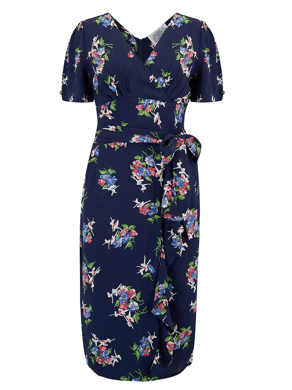 "Lilian" Dress in Navy Floral Dancer, Classic & Authentic 1940s Vintage Style - CC41, Goodwood Revival, Twinwood Festival, Viva Las Vegas Rockabilly Weekend Rock n Romance The Seamstress Of Bloomsbury