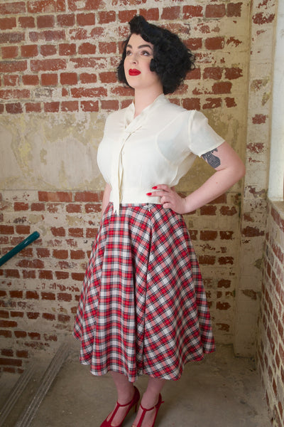 "Bonnie" Blouse Cream by The Seamstress of Bloomsbury, Classic 1940s Vintage Inspired Style - CC41, Goodwood Revival, Twinwood Festival, Viva Las Vegas Rockabilly Weekend Rock n Romance The Seamstress Of Bloomsbury