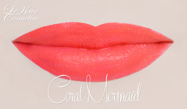 Coral Mermaid Lip Paint by Le Keux Cosmetics - True and authentic vintage style clothing, inspired by the Classic styles of CC41 , WW2 and the fun 1950s RocknRoll era, for everyday wear plus events like Goodwood Revival, Twinwood Festival and Viva Las Vegas Rockabilly Weekend Rock n Romance Le Keux Cosmetics